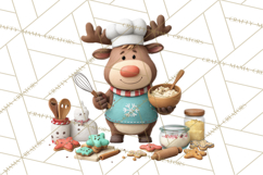 Reindeer Bakery Clipart PNG, Cute Christmas Baking PNG Product Image 4
