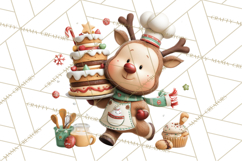 Reindeer Bakery Clipart PNG, Cute Christmas Baking PNG Product Image 2