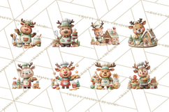 Reindeer Bakery Clipart PNG, Cute Christmas Baking PNG Product Image 3