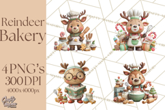 Reindeer Bakery Clipart PNG, Cute Christmas Baking PNG Product Image 1