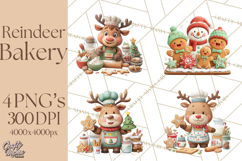 Reindeer Bakery Clipart PNG, Cute Christmas Baking PNG Product Image 1