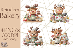 Reindeer Bakery Clipart PNG, Cute Christmas Baking PNG Product Image 1