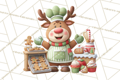 Reindeer Bakery Clipart PNG, Cute Christmas Baking PNG Product Image 4