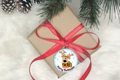 Merry Christmas Ornament | Christmas Reindeer Illustration Product Image 2