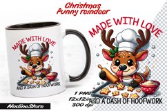 Funny Christmas reindeer Sublimation PNG. Product Image 1