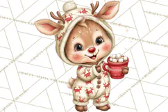 Christmas Reindeer PNG Cute Kawaii Holiday Clipart Product Image 2
