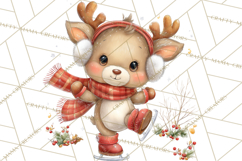 Christmas Reindeer PNG Cute Kawaii Holiday Clipart Product Image 3