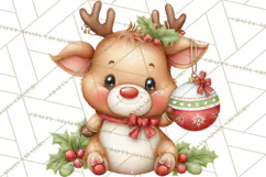 Christmas Reindeer PNG Cute Kawaii Holiday Clipart Product Image 4