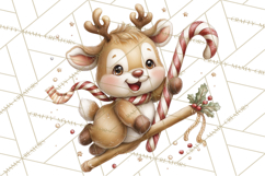 Christmas Reindeer PNG Cute Kawaii Holiday Clipart Product Image 2