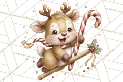 Christmas Reindeer PNG Cute Kawaii Holiday Clipart Product Image 2