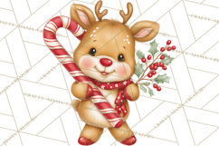 Christmas Reindeer PNG Cute Kawaii Holiday Clipart Product Image 3