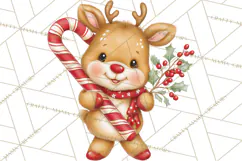 Christmas Reindeer PNG Cute Kawaii Holiday Clipart Product Image 3