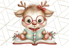 Christmas Reindeer PNG Cute Kawaii Holiday Clipart Product Image 4