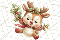 Christmas Reindeer PNG Cute Kawaii Holiday Clipart Product Image 2