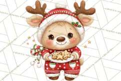 Christmas Reindeer PNG Cute Kawaii Holiday Clipart Product Image 3