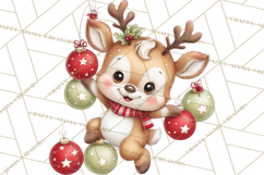 Christmas Reindeer PNG Cute Kawaii Holiday Clipart Product Image 4