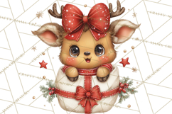 Christmas Reindeer PNG Cute Kawaii Holiday Clipart Product Image 5