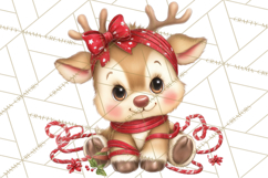 Christmas Reindeer PNG Cute Kawaii Holiday Clipart Product Image 2