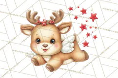 Christmas Reindeer PNG Cute Kawaii Holiday Clipart Product Image 3