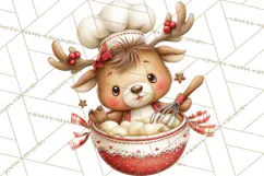 Christmas Reindeer PNG Cute Kawaii Holiday Clipart Product Image 2