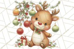 Christmas Reindeer PNG Cute Kawaii Holiday Clipart Product Image 3