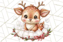 Christmas Reindeer PNG Cute Kawaii Holiday Clipart Product Image 2