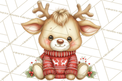 Christmas Reindeer PNG Cute Kawaii Holiday Clipart Product Image 3