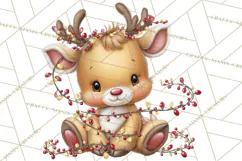 Christmas Reindeer PNG Cute Kawaii Holiday Clipart Product Image 4