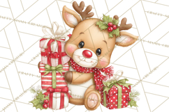 Christmas Reindeer PNG Cute Kawaii Holiday Clipart Product Image 5