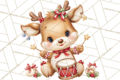 Christmas Reindeer PNG Cute Kawaii Holiday Clipart Product Image 2