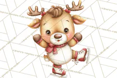 Christmas Reindeer PNG Cute Kawaii Holiday Clipart Product Image 4