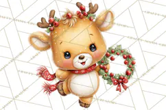 Christmas Reindeer PNG Cute Kawaii Holiday Clipart Product Image 5