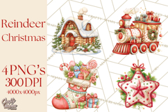 Christmas Reindeer PNG Cute Kawaii Holiday Clipart Product Image 1