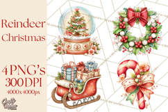 Christmas Reindeer PNG Cute Kawaii Holiday Clipart Product Image 1