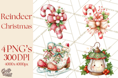 Christmas Reindeer PNG Cute Kawaii Holiday Clipart Product Image 1