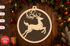 Reindeer Christmas Ornament SVG Product Image 1