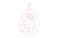 Reindeer Christmas Wooden Ornament Laser Cut Product Image 2
