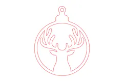 Reindeer Christmas Ornament Laser Cut Product Image 2