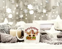 Merry Christmas Sublimation | Reindeer Clipart | Christmas Product Image 2
