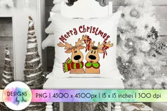 Merry Christmas Sublimation | Reindeer Clipart | Christmas Product Image 1