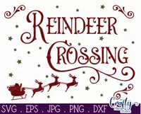 Reindeer Crossing Christmas Farmhouse Sign Svg Product Image 2