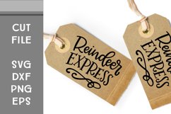 Reindeer Express, Hand Lettered, Cut File Product Image 1