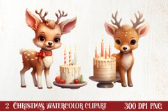 Reindeer First Christmas Clipart Sublimation, Christmas PNG Product Image 1