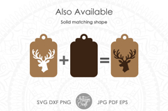 Reindeer gift tag, Christmas gift tag, SVG cut files, DXF Product Image 2