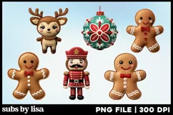 3D Felt Christmas Clipart PNG Ornaments Designs Product Image 10