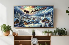 Santa flying Frame TV art, Christmas Frame TV art Product Image 2