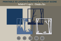 Reindeer in forest scene SVG shadow box Product Image 2