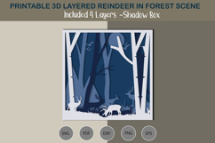 Reindeer in forest scene SVG shadow box Product Image 3