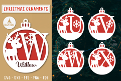 Reindeer Letter Ornament SVG Custom ornament laser cut