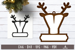 Reindeer Letter Y Christmas Ornament SVG